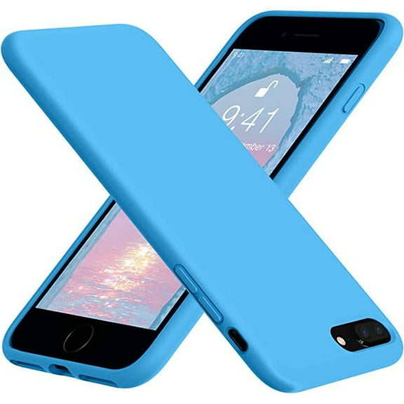 Designed for iPhone 8 Plus Silicone Case, Protection Shockproof Dustproof Anti-Scratch Phone Case Cover for iPhone 8 Plus, Liquid Silicone Phone Case (Aqua)