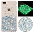 thumbnail image 1 of Designed for iPhone 8 Plus / iPhone 7 Plus Bling Glitter Case Glow in The Dark Funny Moving Liquid Shiny Sparkle Flowing Quicksands Waterfall Noctilucent Fluorescent for Women Girls Case,White, 1 of 6