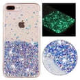 thumbnail image 1 of Designed for iPhone 8 Plus / iPhone 7 Plus Bling Glitter Case Glow in The Dark Funny Moving Liquid Shiny Sparkle Flowing Quicksands Waterfall Noctilucent Fluorescent for Women Girls Case,Purple, 1 of 6