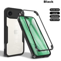 Designed for iPhone Air Case Full-Body Bumper Case Cover Built in Screen Protector Shockproof Transparent Back 360 Full Body Protective Case for iPhone Air, Black
