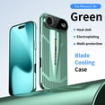 thumbnail image 1 of Designed For iPhone Air Cooling Phone Case,Blade Shape Designing,Heat Sink,Shockproof Anti-fall Rugged Durable Radiator Ultra Slim Thin Fit Breathable Phone Case Cover,Green, 1 of 7