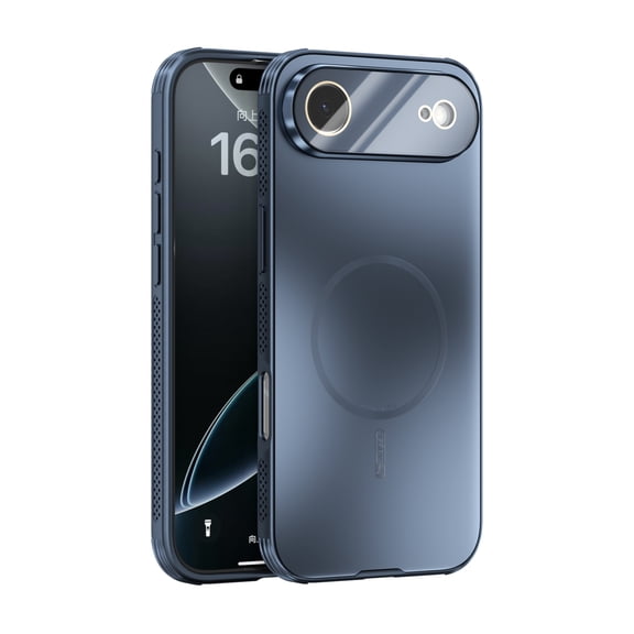Designed For iPhone Air Phone Case,Compatible with Mag-Safe,Heat dissipation Bumper,Ultra Slim Shockproof Anti-fall Protection,With Lens Film,Rugged Glossy Matte Phone Case,Darkblue