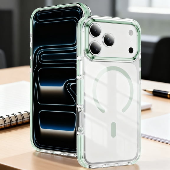 Designed For iPhone Air Phone Case,Crystal Clear,Compatible with Mag-Safe,Two-color,Ultra Slim Military Shockproof Anti-Scratch Anti-fall Drop Protection,Transparent Back Phone Case,Mint