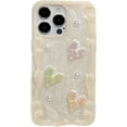 thumbnail image 1 of Designed for iPhone Case,3D Roman Column Border Shape Glitter Love Heart Camera Lens Protection Shockproof Protective Cover Phone Case (iPhone 15 Pro Max,White), 1 of 5