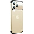 thumbnail image 1 of Designed for iPhone Case,Anti-Fall Borderless Slim No Back Bumper with Large View Camera Lens Protection Shockproof Protective Cover Phone Case (iPhone 14 Plus,Gold), 1 of 5