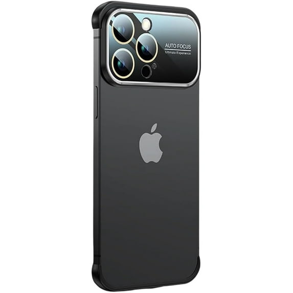 Designed for iPhone Case,Anti-Fall Borderless Slim No Back Bumper with Large View Camera Lens Protection Shockproof Protective Cover Phone Case (iPhone 15 Pro,Black)
