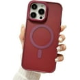 thumbnail image 1 of Designed for iPhone Case,Candy Color Frame Matte Translucent Skin Touch[Compatible with Magsafe] Shockproof Protective Cover Phone Case (iPhone 12 Pro,Red), 1 of 6