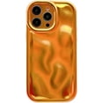 thumbnail image 1 of Designed for iPhone Case,Candy Color Water Ripple Wave Bubble Pattern Chrome Plating Electroplated Camera Lens Protection Shockproof Protective Cover Phone Case (iPhone 14,Orange), 1 of 6