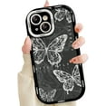 thumbnail image 1 of Designed for iPhone Case,Cute Bubble Frame Simple Line Butterfly Pattern Silicone Camera Lens Protection Shockproof Cover Phone Case (iPhone 15 Pro Max,Black), 1 of 6
