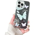 thumbnail image 1 of Designed for iPhone Case,Cute Cartoon Butterfly Pattern Mirror Silicone with Glitter Camera Lens Protection Shockproof Cover Phone Case (iPhone 12 Pro Max,Large), 1 of 6