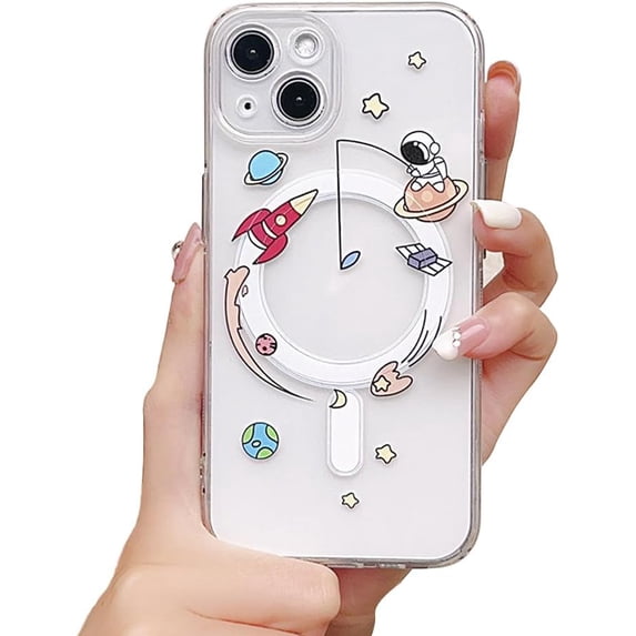 Designed for iPhone Case,Cute Cartoon Creative Planet Astronauts Camera Lens Protection Shockproof Protective Cover Phone Case (Fishing,iPhone 12 Pro)