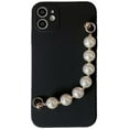 thumbnail image 1 of Designed for iPhone Case,Cute Silicone with Pearl Hand Bracelet Camera Lens Protection Shockproof Protective Cover Phone Case (Black,iPhone 15 Pro Max), 1 of 5