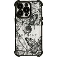 thumbnail image 1 of Designed for iPhone Case,Cute Simple Line Butterfly Pattern Four Corner Silicone Camera Lens Protection Shockproof Cover Phone Case (Silver,iPhone 14 Pro Max), 1 of 5