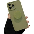 thumbnail image 1 of Designed for iPhone Case,Cute Simple Silicone with Round Kickstand Camera Lens Protection Shockproof Protective Cover Phone Case (Green,iPhone 15 Plus), 1 of 6