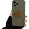 thumbnail image 1 of Designed for iPhone Case,Cute Simple Silicone with Round Kickstand Camera Lens Protection Shockproof Protective Cover Phone Case (Grey,iPhone 15 Pro Max), 1 of 6