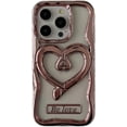 thumbnail image 1 of Designed for iPhone Case,Cute Wave Electroplating Frame with Loveheart Kickstand Camera Lens Protection Shockproof Protective Cover Phone Case (iPhone 12,Pink), 1 of 5