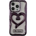 thumbnail image 1 of Designed for iPhone Case,Cute Wave Electroplating Frame with Loveheart Kickstand Camera Lens Protection Shockproof Protective Cover Phone Case (iPhone 15 Pro,Purple), 1 of 6