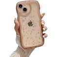 thumbnail image 1 of Designed for iPhone Case,Cute Wave Frame Glitter Sparkle Sparkly Star Clear Camera Lens Protection Shockproof Protective Cover Phone Case (iPhone 14,Pink), 1 of 6