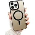 thumbnail image 1 of Designed for iPhone Case,Luxury Electroplated Crystal Matte Skin Touch[Compatible with Magsafe] Shockproof Protective Cover Phone Case (iPhone 15 Pro,Gold), 1 of 5