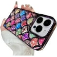 thumbnail image 1 of Designed for iPhone Case,Luxury Electroplated Fish Scales Glitter Sparkle Sparkly Camera Lens Protection Shockproof Protective Cover Phone Case (Purple,iPhone 13 Pro Max), 1 of 5