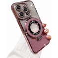 thumbnail image 1 of Designed for iPhone Case,Luxury Electroplated Glitter Rhinostone Sparkle Sparkly with Kickstand Camera Lens Protection Shockproof Protective Cover Phone Case (iPhone 12 Pro,Pink), 1 of 5