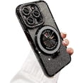 thumbnail image 1 of Designed for iPhone Case,Luxury Electroplated Glitter Rhinostone Sparkle Sparkly with Kickstand Camera Lens Protection Shockproof Protective Cover Phone Case (iPhone 11 Pro Max,Black), 1 of 5