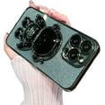 thumbnail image 1 of Designed for iPhone Case,Luxury Electroplated Glitter Sparkle Sparkly 3D Astronaut Camera Lens Protection Shockproof Protective Cover Phone Case (iPhone 11,Green), 1 of 6