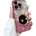 thumbnail image 1 of Designed for iPhone Case,Luxury Electroplated Gradient Glitter with Make Up Mirror Clear Camera Lens Protection Shockproof Protective Cover Phone Case (Pink,iPhone 13), 1 of 6
