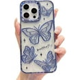 thumbnail image 1 of Designed for iPhone Case,Luxury Electroplated Liquid Floating Clear Quicksand Butterfly Clear Camera Lens Protection Shockproof Protective Cover Phone Case (iPhone 14,Blue), 1 of 5