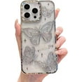 thumbnail image 1 of Designed for iPhone Case,Luxury Electroplated Liquid Floating Clear Quicksand Butterfly Clear Camera Lens Protection Shockproof Protective Cover Phone Case (iPhone 13 Pro,White), 1 of 5