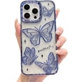 thumbnail image 1 of Designed for iPhone Case,Luxury Electroplated Liquid Floating Clear Quicksand Butterfly Clear Camera Lens Protection Shockproof Protective Cover Phone Case (iPhone 13 Pro,Blue), 1 of 5