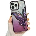 thumbnail image 1 of Designed for iPhone Case,Luxury Electroplated Liquid Floating Gradient Glitter Quicksand Butterfly Camera Lens Protection Shockproof Protective Cover Phone Case (iPhone 12,Purple), 1 of 5