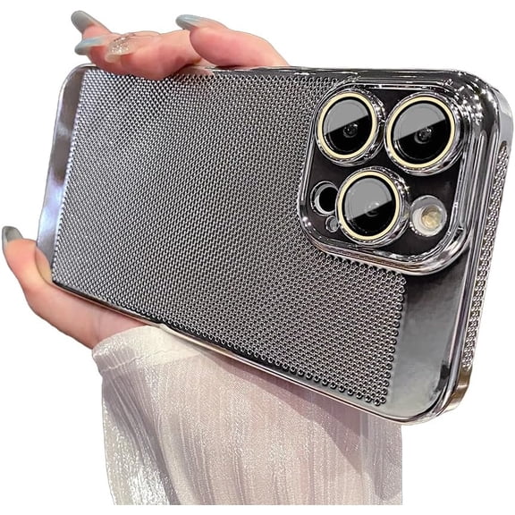 Designed for iPhone Case,Luxury Electroplated Ultra Thin Heat Dissipation with Camera Lens Protection Shockproof Protective Cover Phone Case (iPhone 14,Grey)