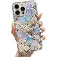 thumbnail image 1 of Designed for iPhone Case,Luxury Glitter Sparkle Sparkly Bling Flower Rhinostone Crystal Shockproof Protective Cover Phone Case (iPhone 11 Pro Max,Blue), 1 of 6