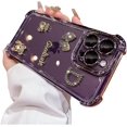 thumbnail image 1 of Designed for iPhone Case,Luxury Glitter Sparkle Sparkly Rhinestone Bear Lucky Bow Clear Camera Lens Protection Shockproof Protective Cover Phone Case (iPhone 13 Pro Max,Purple), 1 of 6