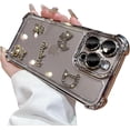 thumbnail image 1 of Designed for iPhone Case,Luxury Glitter Sparkle Sparkly Rhinestone Bear Lucky Bow Clear Camera Lens Protection Shockproof Protective Cover Phone Case (iPhone 14,Grey), 1 of 6