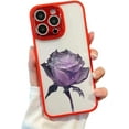 thumbnail image 1 of Designed for iPhone Case,Luxury Matte Frame Rose Pattern Glitter Sparkle Camera Lens Protection Shockproof Protective Cover Phone Case (Red,iPhone 14 Plus), 1 of 3