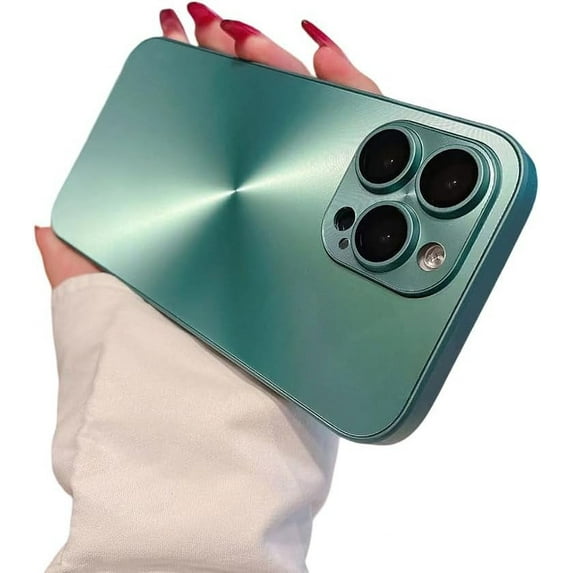 Designed for iPhone Case,Luxury Slim Thin Matte Aurora Gradient Hard PC Camera Lens Protection Shockproof Protective Cover Phone Case (iPhone 13,Green)