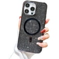 thumbnail image 1 of Designed for iPhone Case,Luxury Sparkling Diamond Cover Glitter Shiny Rhinestone (Compatible with Magsafe) Shockproof Protective Cover Phone Case (iPhone 15 Plus,Black), 1 of 6