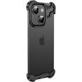 thumbnail image 1 of Designed for iPhone Case,Metal Corner Anti-Fall Borderless Slim No Back Bumper with Camera Lens Protection Shockproof Protective Cover Phone Case (iPhone 15 Pro,Black), 1 of 7