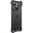 thumbnail image 1 of Designed for iPhone Case,Metal Corner Anti-Fall Borderless Slim No Back Bumper with Camera Lens Protection Shockproof Protective Cover Phone Case (iPhone 14 Plus,Purple), 1 of 7