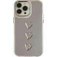thumbnail image 1 of Designed for iPhone Case,Mirror Senior Silver 3D Cute Heart Soft Silicone Clear Makeup Mirror Camera Lens Protection Shockproof Protective Cover Phone Case (iPhone 12,White), 1 of 4