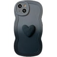 thumbnail image 1 of Designed for iPhone Case,Mixed Color Water Wave Frame with 3D Love Heart Camera Lens Protection Shockproof Protective Cover Phone Case (iPhone 12 Pro Max,Grey), 1 of 7