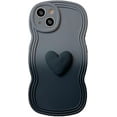 thumbnail image 1 of Designed for iPhone Case,Mixed Color Water Wave Frame with 3D Love Heart Camera Lens Protection Shockproof Protective Cover Phone Case (iPhone 15 Pro Max,Grey), 1 of 7