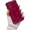 thumbnail image 1 of Designed for iPhone Case,Water Ripple Wave Meteorite Bubble Pattern Chrome Electroplated Candy Color Shockproof Protective Cover Phone Case (iPhone 11,Red), 1 of 6