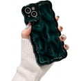 thumbnail image 1 of Designed for iPhone Case,Water Ripple Wave Meteorite Bubble Pattern Chrome Electroplated Candy Color Shockproof Protective Cover Phone Case (iPhone 13 Pro Max,Green), 1 of 6