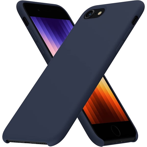 Designed for iPhone SE 2020 Case, iPhone SE 2022/iPhone 7/8 Case, Liquid Silicone Case with Open Bottom, Soft Gel Rubber Case Cover for iPhone SE 3rd Gen/2nd Gen 4.7 inch - Midnight Blue