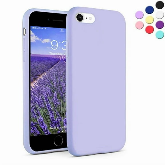 Designed for iPhone SE,8,7 Silicone Case, Protection Shockproof Dustproof Anti-Scratch Phone Case Cover for iPhone SE,8,7, Liquid Silicone Phone Case (Purple)