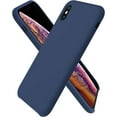 thumbnail image 1 of Designed for iPhone X Case & iPhone Xs Case, Liquid Silicone Soft Gel Rubber Phone Case Cover with Open Bottom for iPhone X/XS(2018) 5.8 inch-Navy Blue, 1 of 12