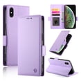 thumbnail image 1 of Designed for iPhone X/XS Wallet Case, with Card Slots Strong Magnetic Closure PU Leather Flip Fold Shockproof Kickstand Durable Purse Flip Case for iPhone X/XS - Purple, 1 of 7